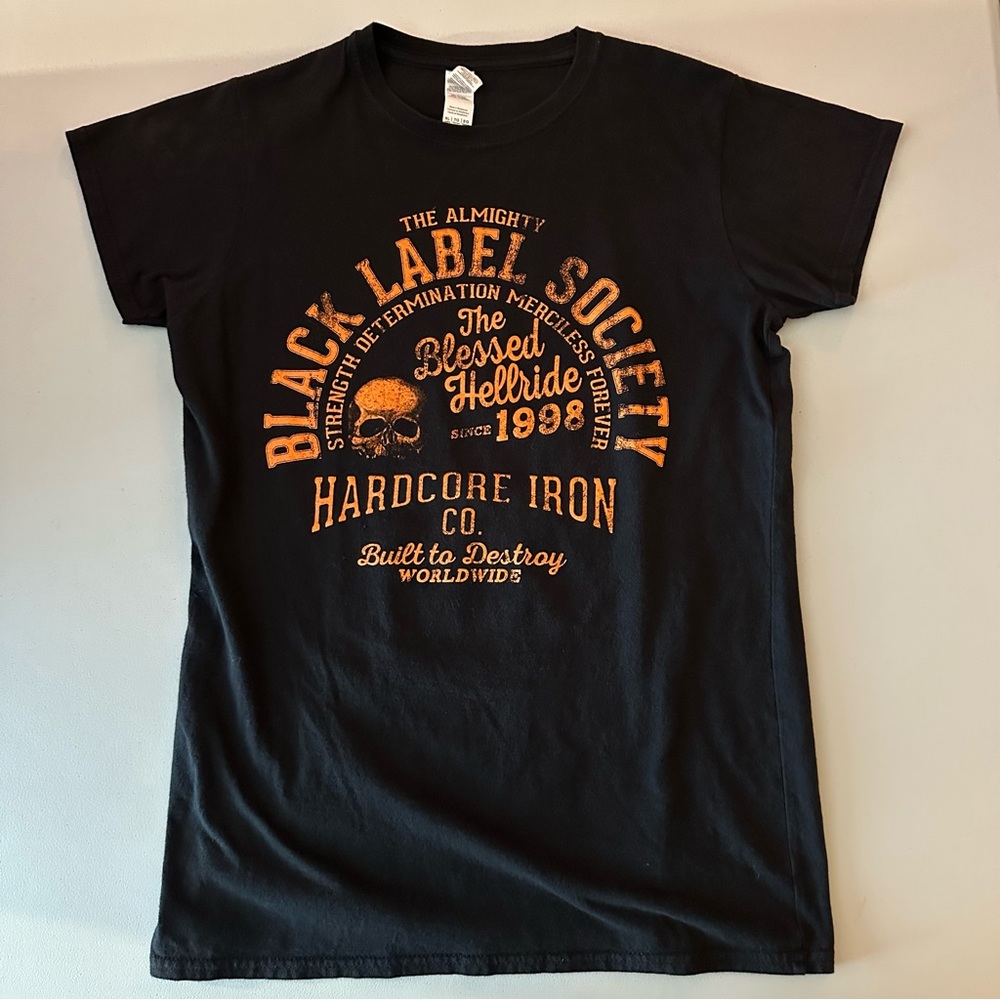 Black Label Society Women’s Black T-shirt BLS logo on back LIKE NEW Size XL